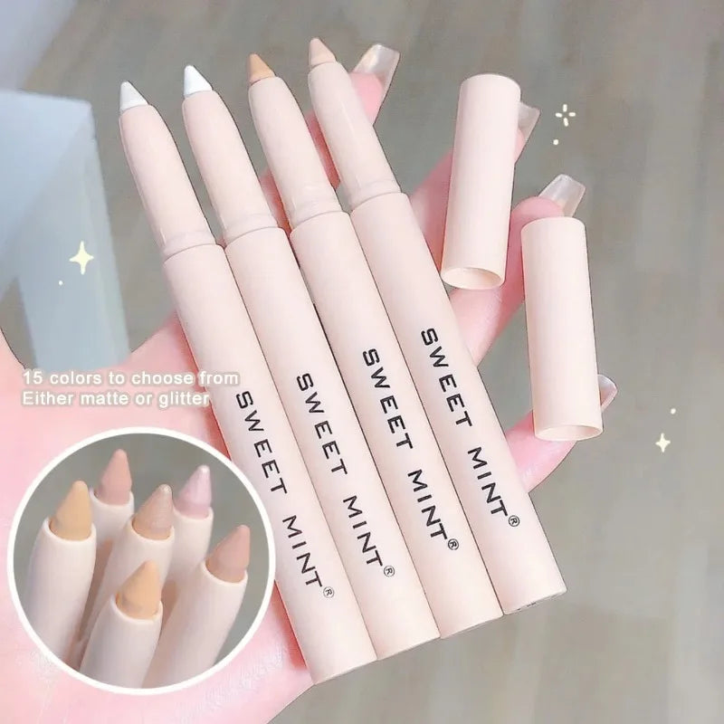 Diamond Highlight Eyeshadow Stick Matte White Pearl High Glossy Lying Silkworm Pen Face Flash Contouring Brightening Eyes Makeup