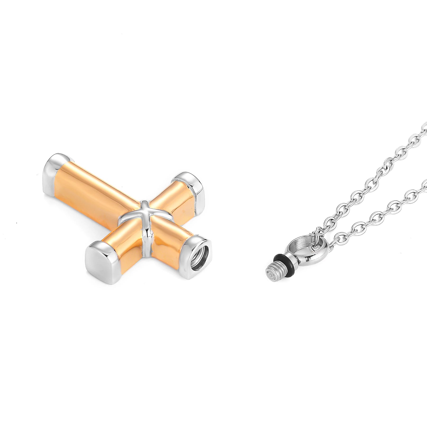 Cremation Jewelry for Ashes for Human Keepsake Stainless Steel Cross Memorial Pendant Cremation Urn Necklace for Human Ashes