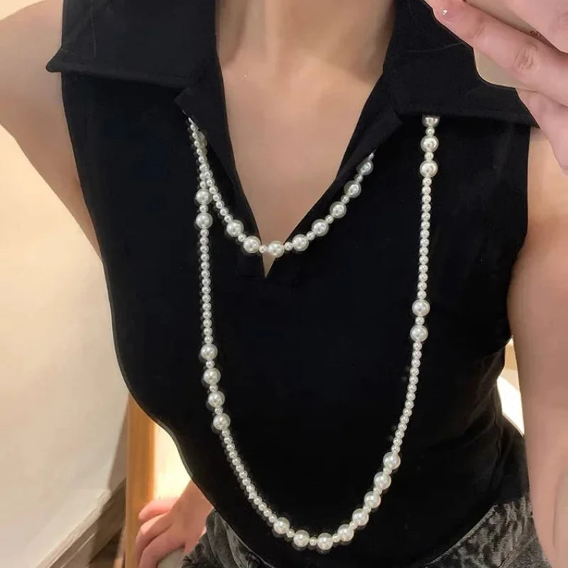 Multi-Layer Imitation Pearl Bead Necklace for Women
