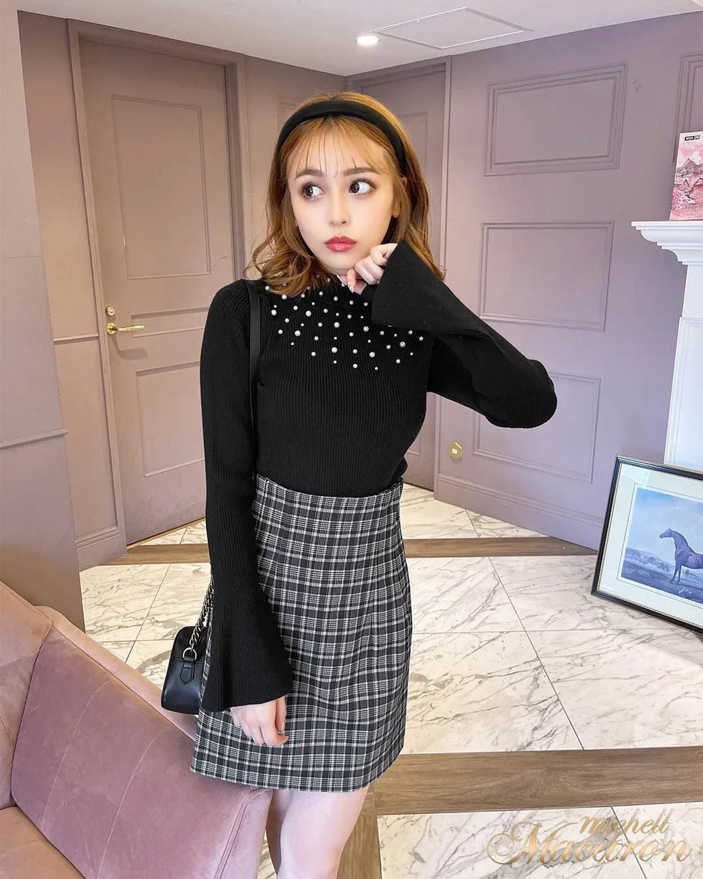 Japanese Lolita Black Skirts Women 2023 Spring Autumn New Radian Waistline Slim Short Pleated Skirt Female Mini Skirt Culottes