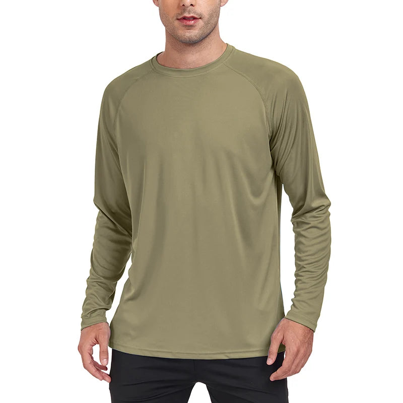 Nheals UPF 50+ Long Sleeve T-shirt Men's UV Sun Protection Quick Dry Breathable Sunscreen T-shirt Hiking Fish Performance Tops