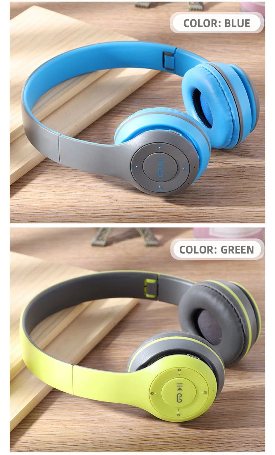 Auriculares inalámbricos P47 Bluetooth 5.0 Auriculares plegables HIFI estéreo graves para música, juegos, auriculares para niños y niñas para iPhone XiaoMi