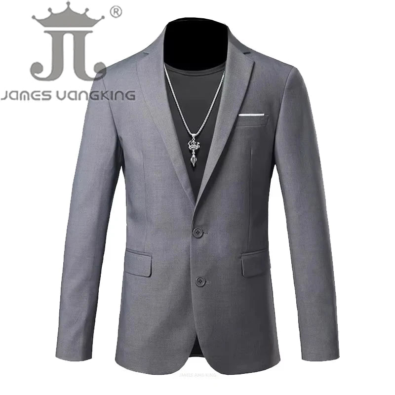 Boutique Fashion Mens Blazer Solid Color Premium High End Suit Jacket For Men Groom Wedding