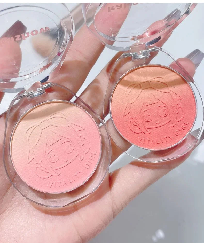 Dual Gradient Blush Highlights Natural Nude Makeup Brightening Cheek Purple Blue Female Niche Brand 2024 New Makeup Cosmetics
