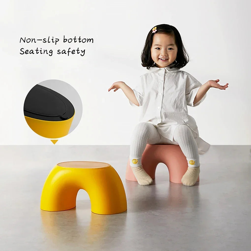 Stool Plastic Rainbow Shape Footstool Safety Kids Step Stool Seat For Living Room Indoor Furniture Children'S Stool Toy