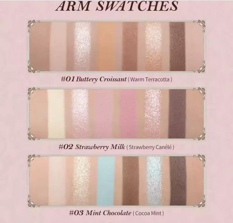 Flowerknows 6 Color Eye Shadow Palette Shell's Jewel Matte Pearl Metallic Glitter Eyeshadow Makeup Long-Wearing for Eyes