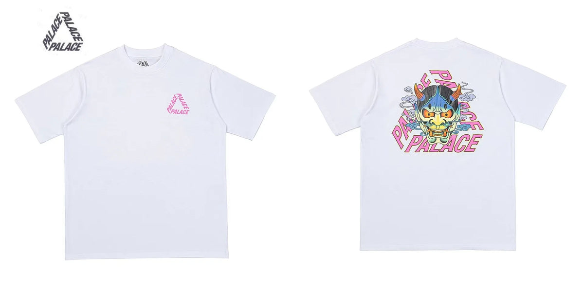 Palace Triangle Print Cotton Casual T-Shirt - Men's Short Sleeve