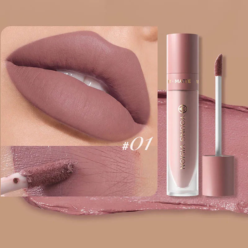 Dunuf 8 Color Matte Velvet Lip Gloss Waterproof Plumping Lipstick For Bold Women