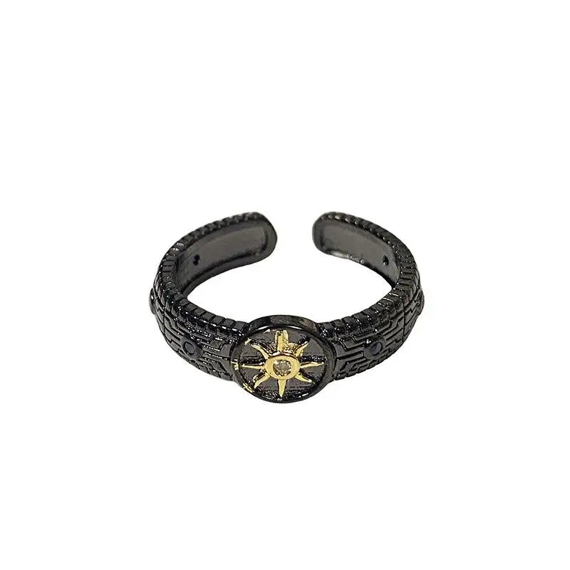 Bohemian Ethnic Style Metal Zircon Opening Adjustable Rings for Women Vintage Personality Rings Party Jewelry Accessories Gifts