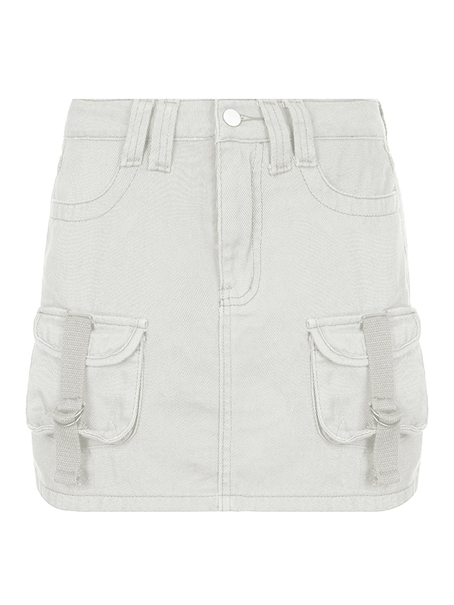 Low Waist Mini Cargo Skirt Gothic Y2k Cute Denim Jean Skirts Aesthetic Retro Bodycon Short Skirt Harajuku Vintage Streetwear
