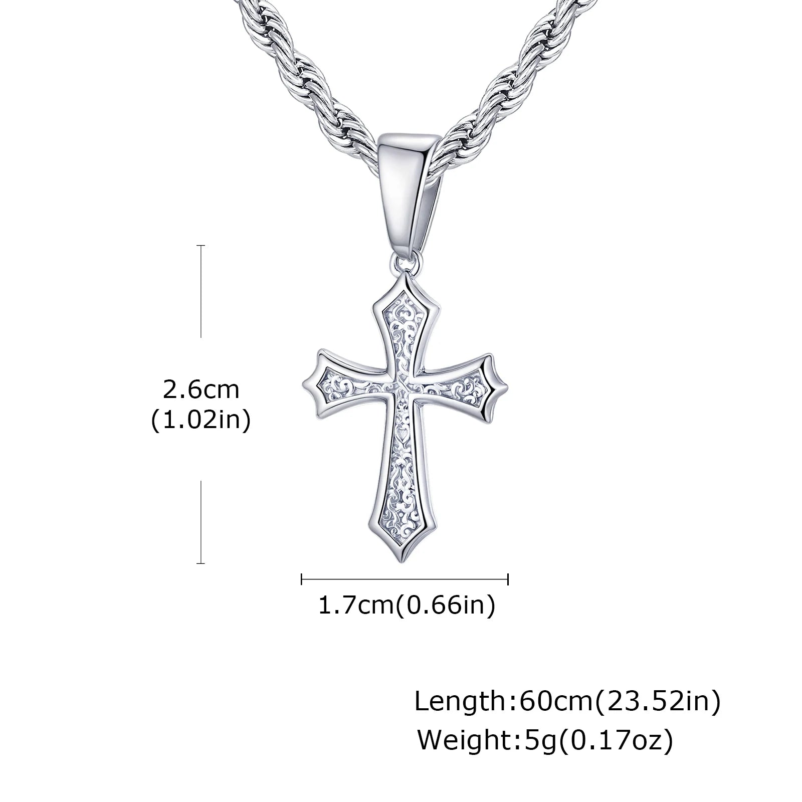 Stainless Steel Cross Necklace For Men, Christian Jesus Pendant Necklace, Catholicism Religious Faith Jewelry Easter Gifts