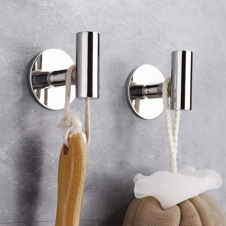 Ganchos de toalla de baño de acero inoxidable 304, ganchos negros para abrigos y batas, ganchos de pared redondos para baño, organizador de cocina, herrajes
