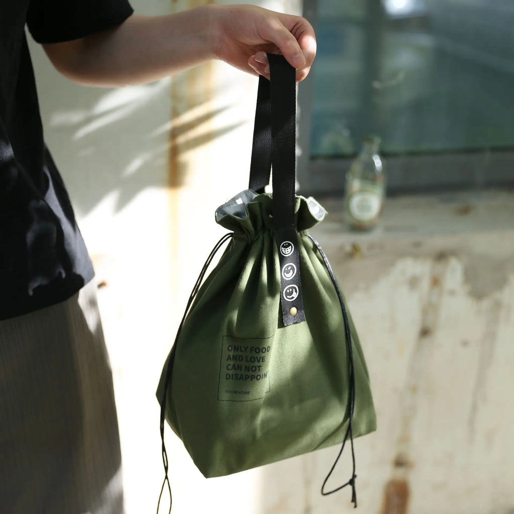 Nuevas Bolsas para el Almuerzo de Joyería Paquete de Almacenamiento de Hielo Bolsas Portátiles Impermeables para Picnic Estudiante Bolsas Portátiles de Lona Estilo Industrial