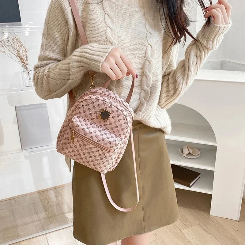 Women's Handbag Single Shoulder Crossbody Bag Double Shoulder Backpack Fashion All-matching Large Capacity Leisure Backpack