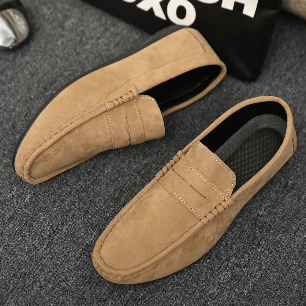 Men's Comfort Loafers | Casual Driving Shoes in Black, Grey & Khaki