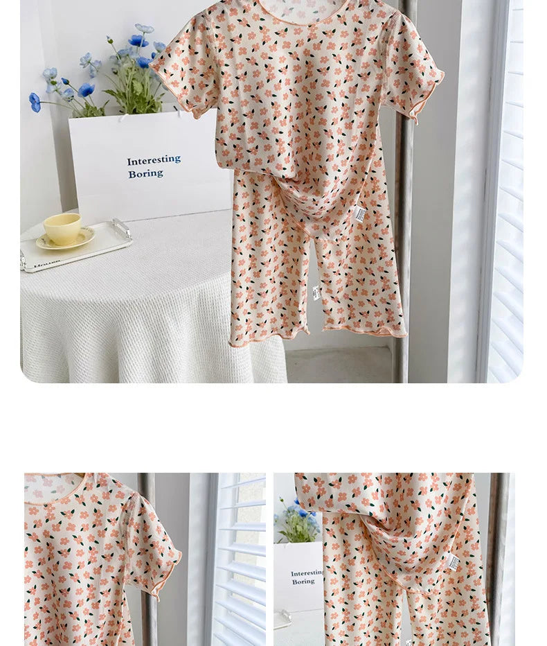 Girls Sweet Summer Style 2PCS SETS kids' sets and outfits Roupas Infantil Menina Short Sleeve T-Shirt and Shorts