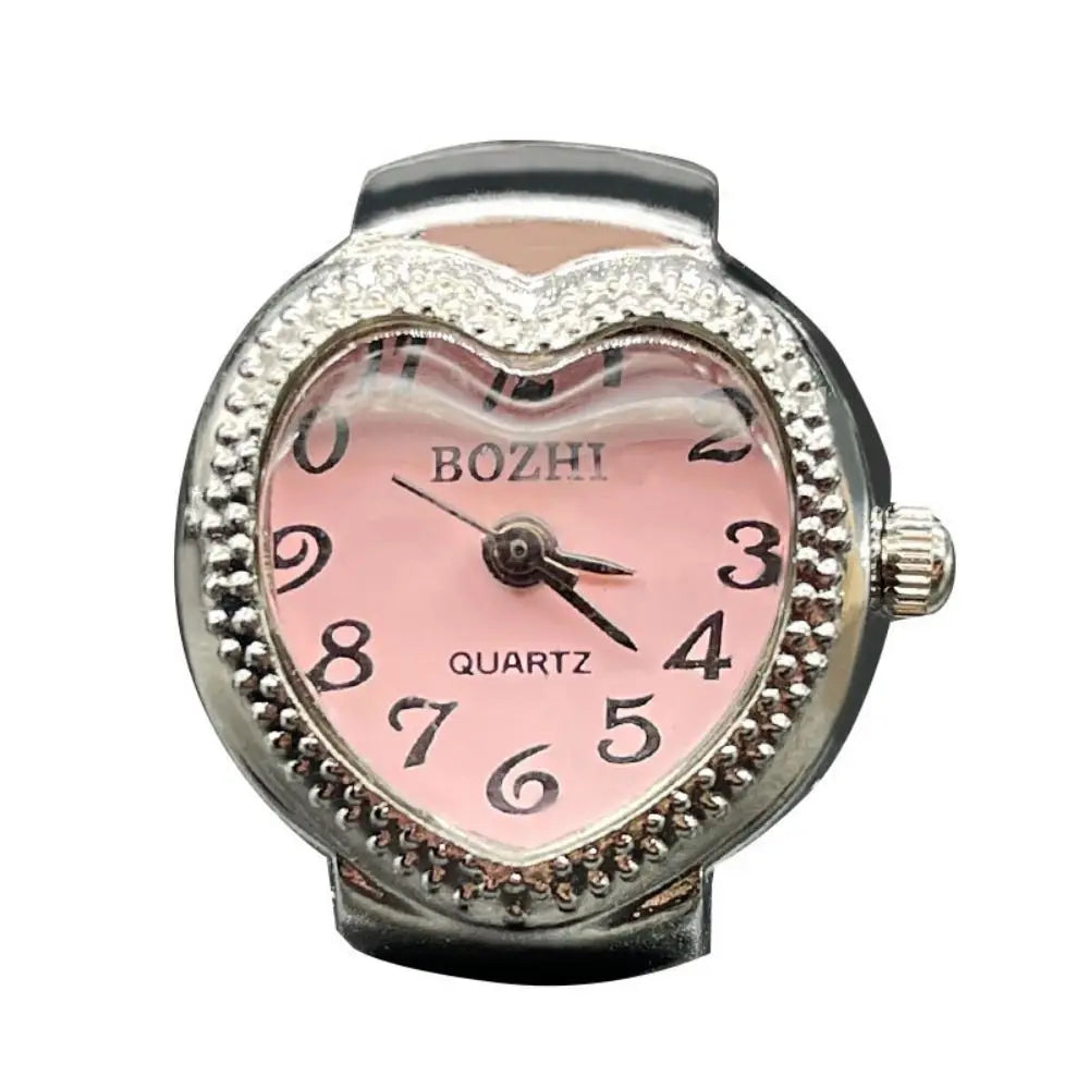 Vintage Heart Shape Quartz Finger Watch Ring