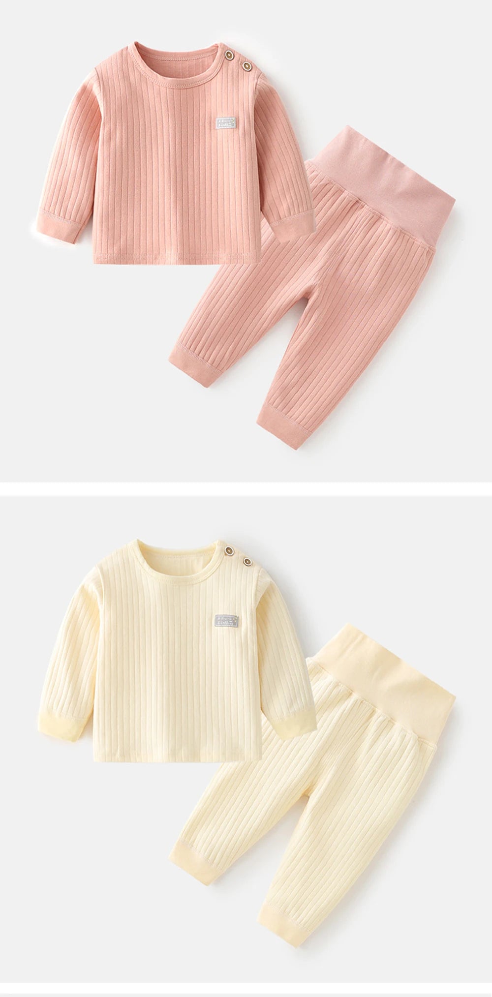 Autumn Winter Thermal Underwear Suit Baby Clothing Sets Boys Girls Pajama Sets Baby Warm Sleepwear Candy Colors Kids Clothes