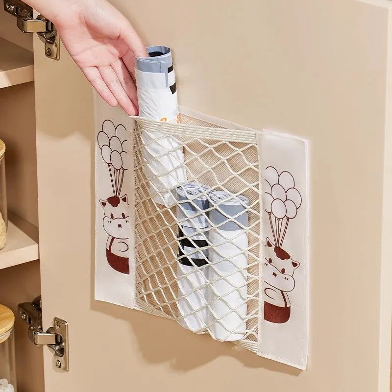 Bolsa de almacenamiento de cocina, bolsa de basura, organizador sin perforaciones, organizador de pared para el hogar, bolsa colgante, almacenamiento de plástico