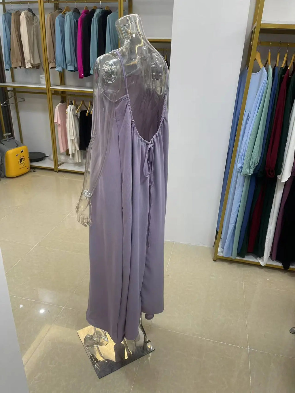 New Arrival Women's Strapless Backless Long Loose Home Dress Comfortable Sleepwear Casual Maxi Dress