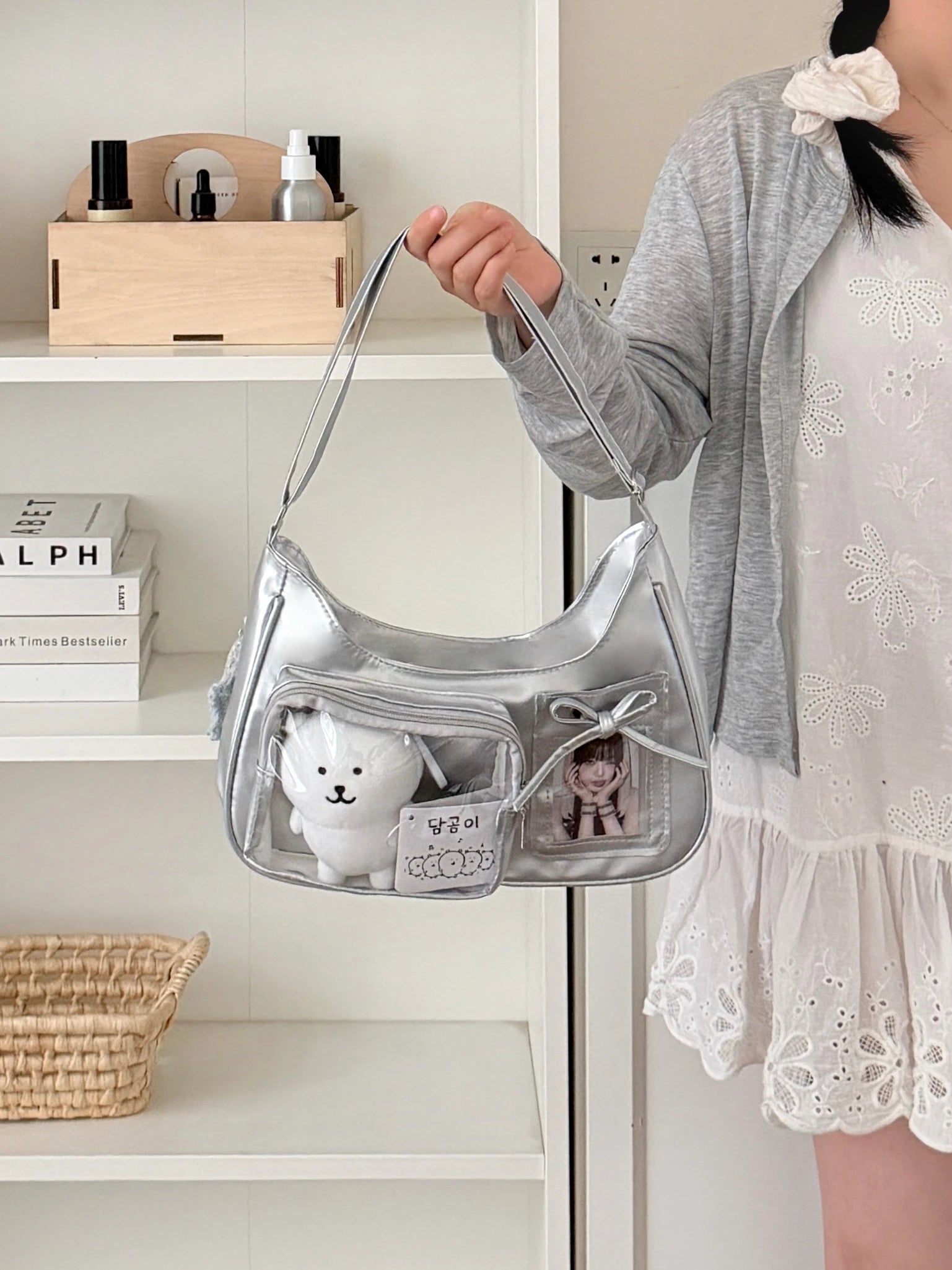 Y2k Harajuku Shoulder Bag Women Korean Transparent Ita Bag School Crossbody Bag Female Japanese Designer Preppy Handbag Purse