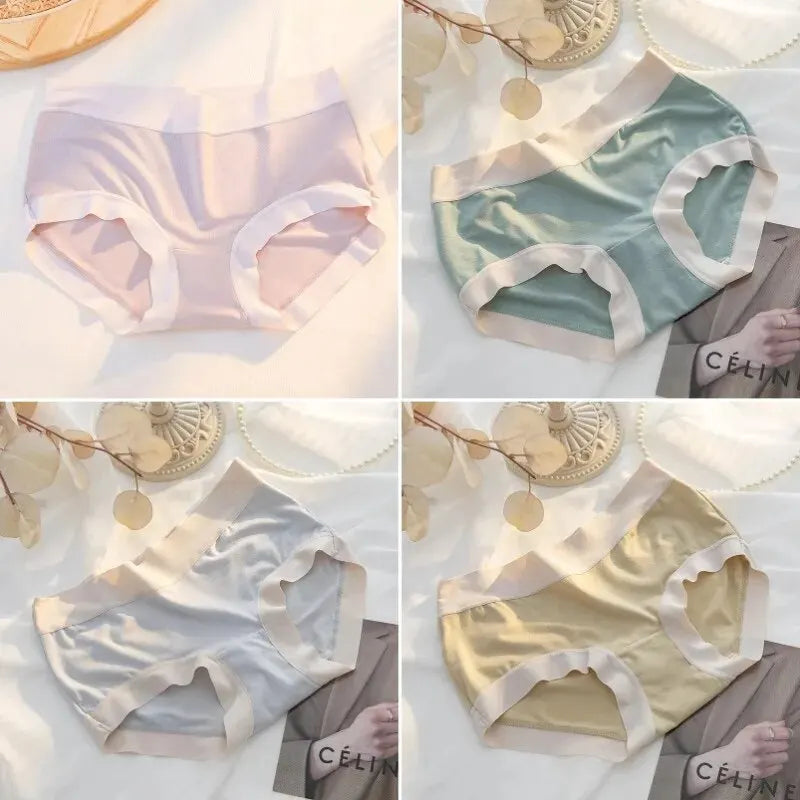 Womens Modal Panties 4 Piece Set Seamless Breathable Comfortable Underwear For Women Size M To XL