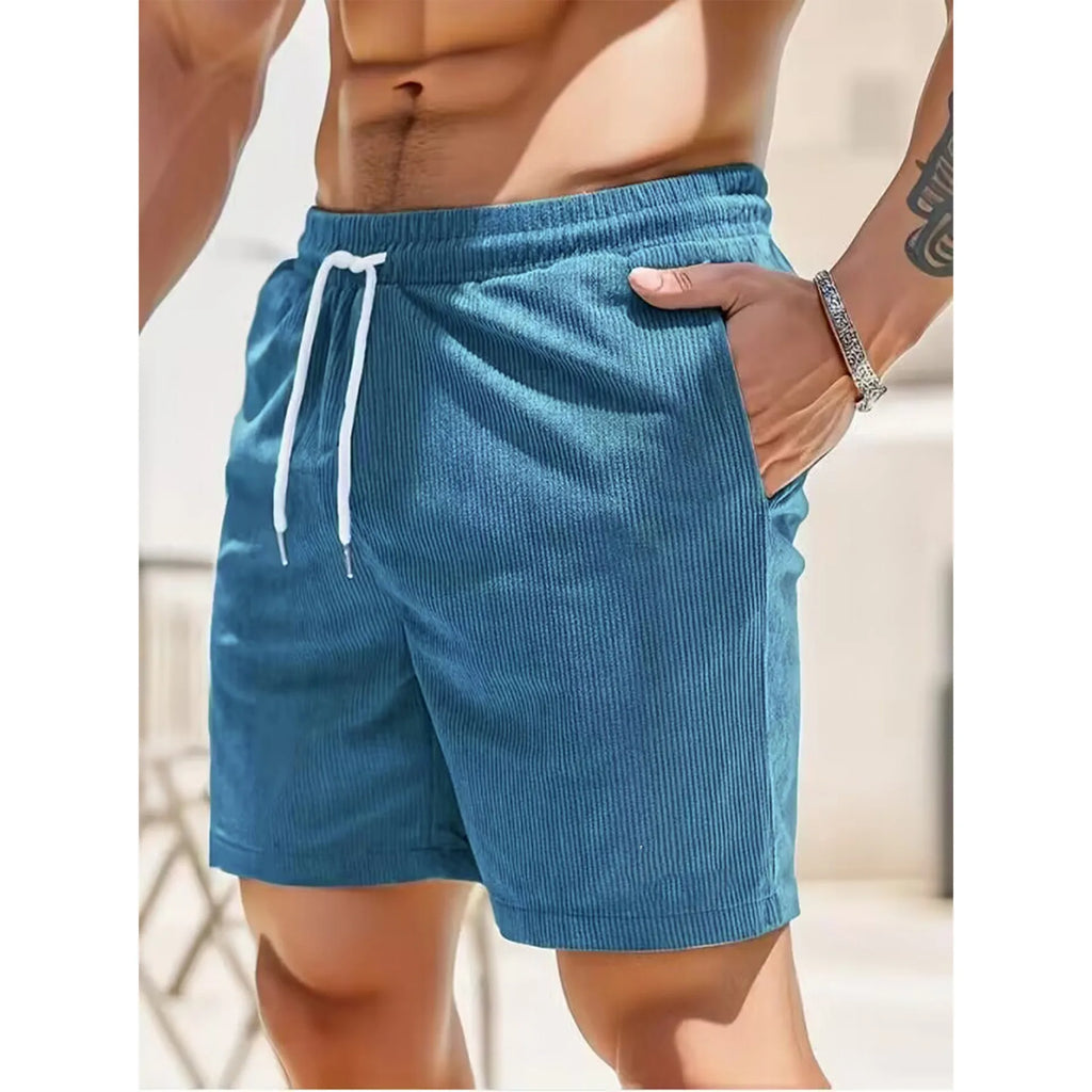 Men's Retro Corduroy Casual Shorts Men Fashion Solid Sweatpants Harajuku Corduroy Short Pants New Men Clothing Roupas