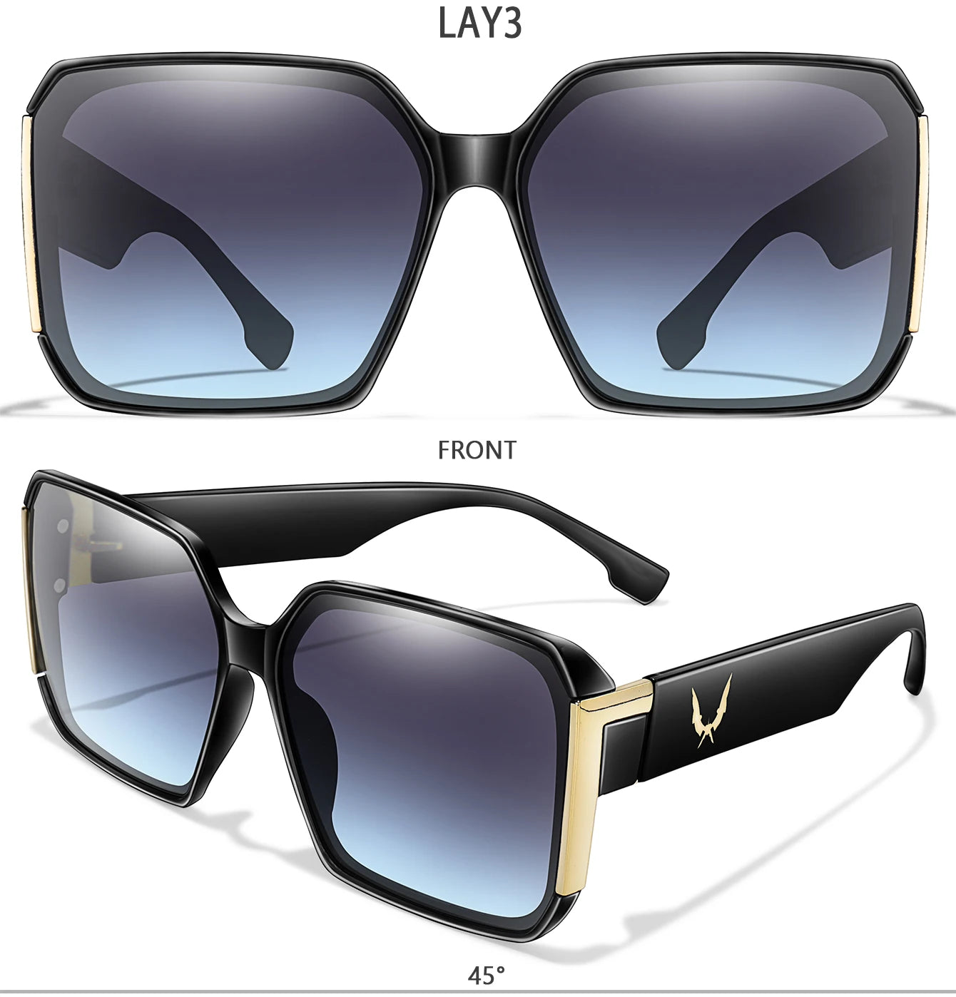 Fashion Sunglasses for Women Casual Square Shades with UV Protection for Daily wearing, Fishing, Driving, Golf, Travel With Box