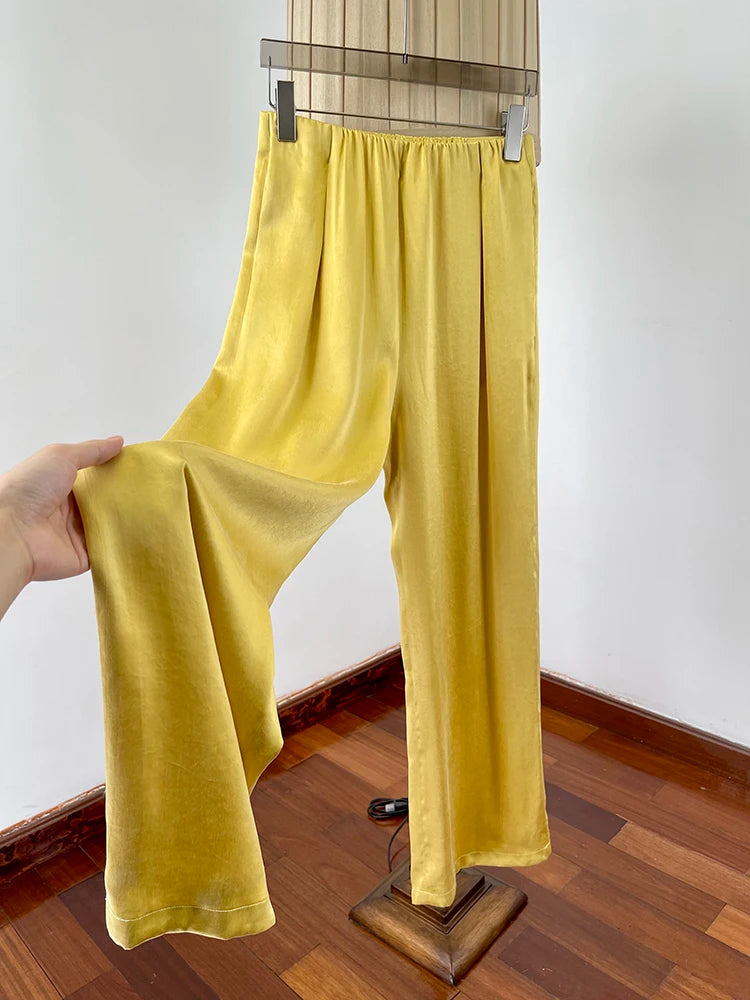 Women's High Waist Straight Leg Trousers - Casual Loose Fit