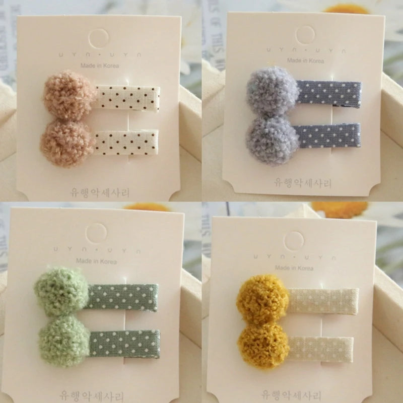 AITOUSHI Girls' Cotton Bow Hair Clips - Handmade Classical Headwear