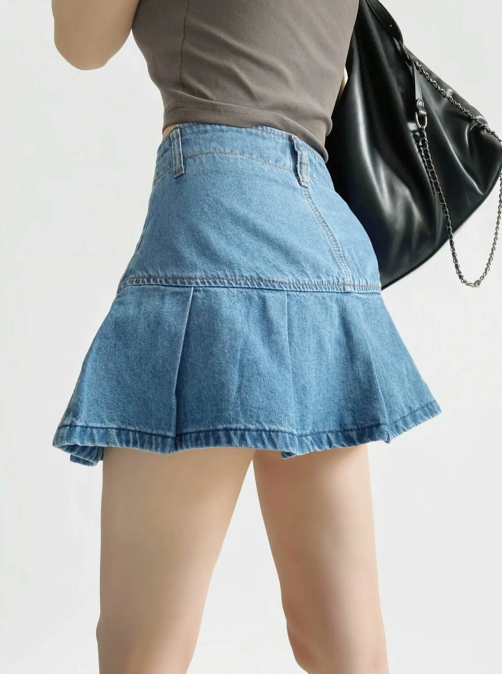 4 colors 2025 Y2K Low Waist Pleated Mini Skirt American Retro Women Package Hips Ruffles Short Skater Skirts With Shorts lining