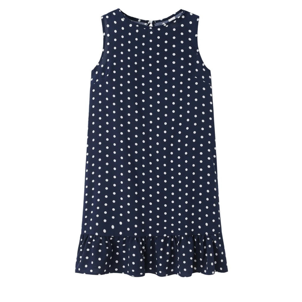 Simple And Elegant Floral Polka Dot Ruffle Dress