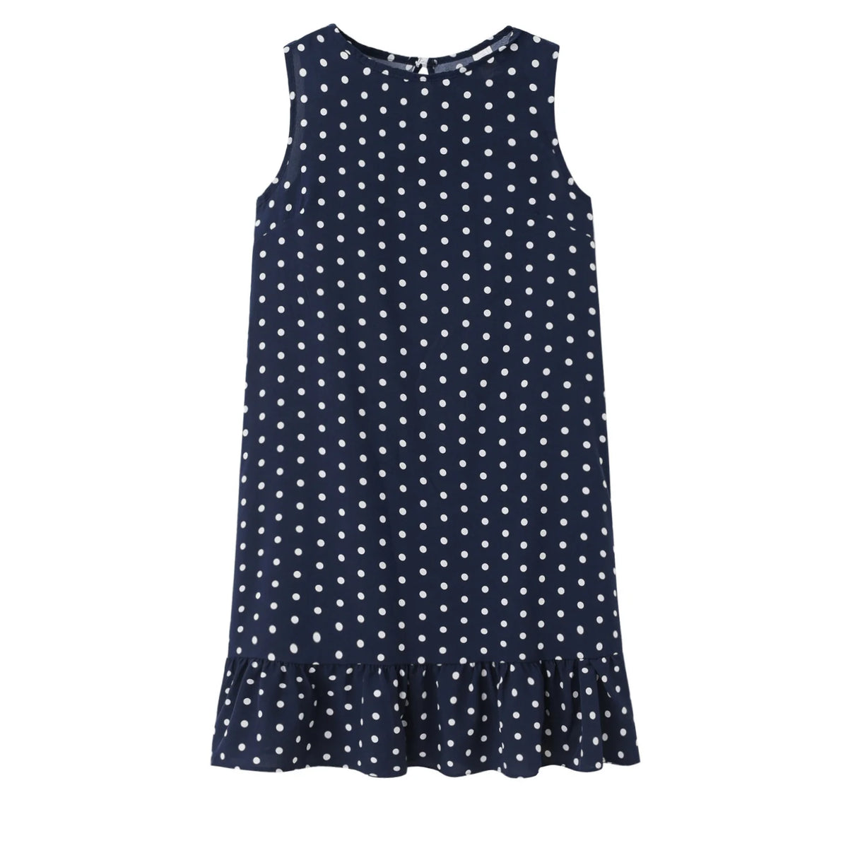 Simple And Elegant Floral Polka Dot Ruffle Dress