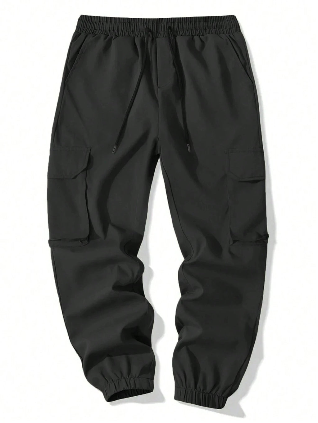 Men Elastic Drawstring Cargo Jogger Pants Multi Pocket Casual Streetwear Hip Hop Jogging Sweatpants Daily Work Trousers