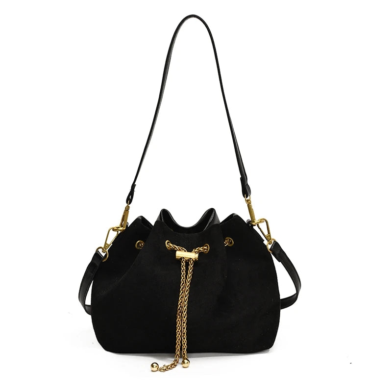 2026 Soft Commuting Crossbody Bags Faux Suede Sewing Hot Sale Bags for WomenThread Solid Color String Women's Handbags