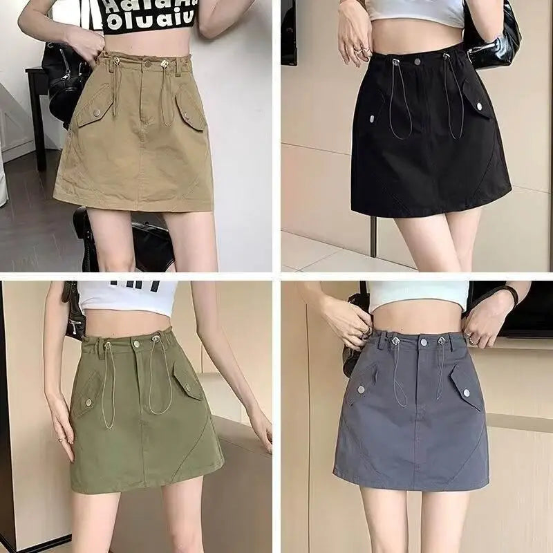 ay Denim  Skirt Women's Summer New High Waist Slimming Hot Girl A-Line Bodycon ort Skirt Trendy Workwear Skirt