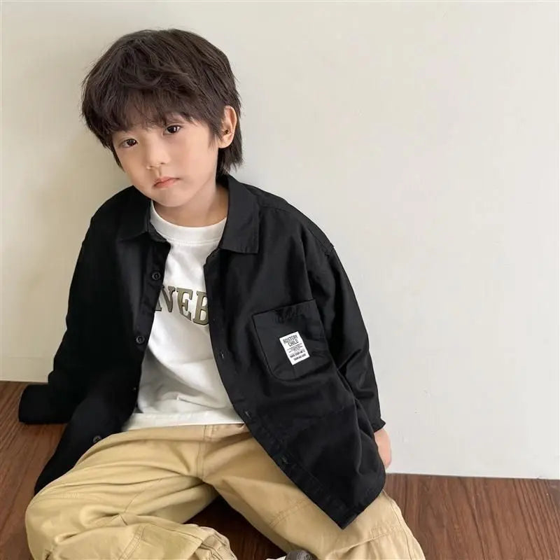 2025 New Spring autumn Baby Girls boys Cotton soild T shirts coat Cute Children kids Clothes