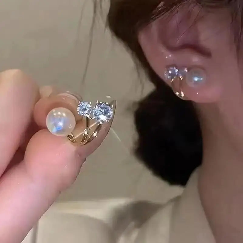 Korean Fashion Zircon Drop Earrings For Women'S Jewelry 2026 Trending New Luxury Women'S'S Geometric Hoop Earrings Pendientes Gifts