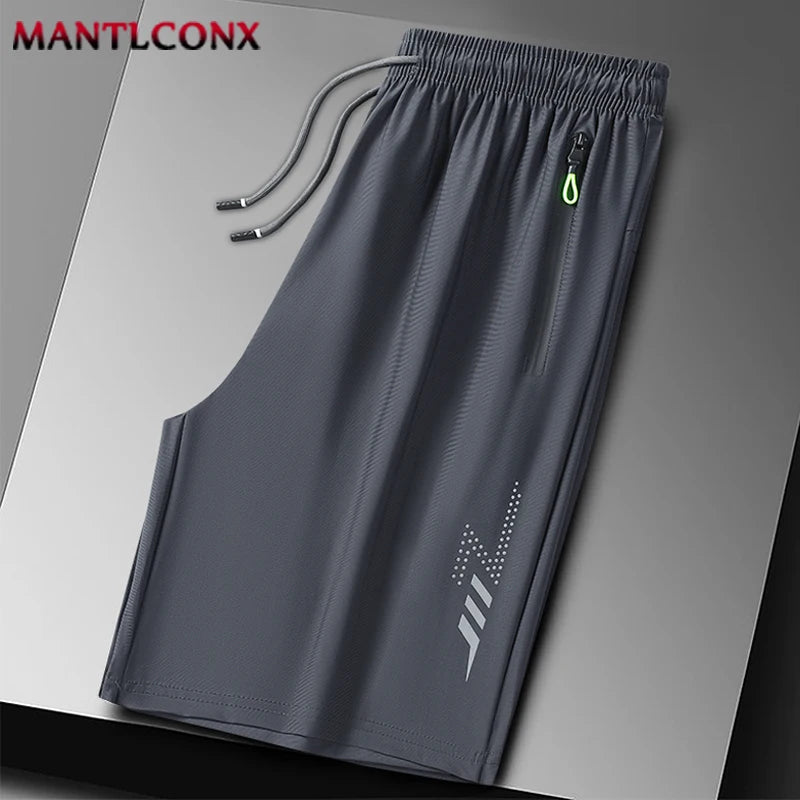 Men'S Shorts Summer Casual Board Shorts Breathable Beach Shorts Elastic Waist Jogging Running Sports Short Pants Zipper Pockets