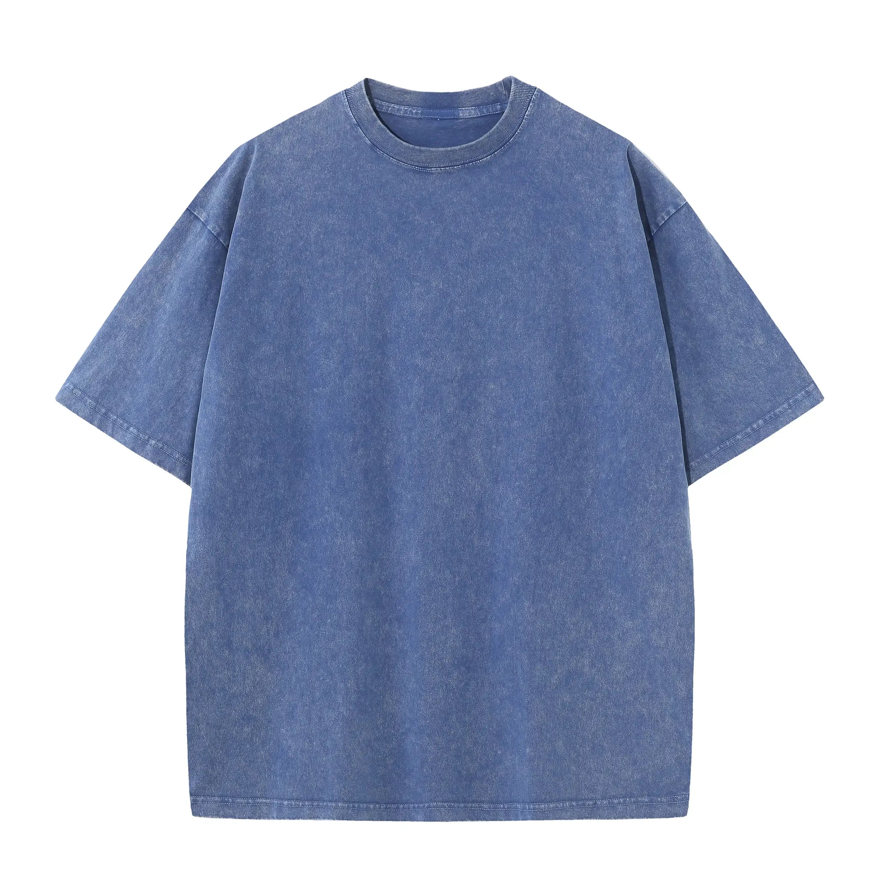 Mens 230G Cotton T Shirt Vintage Washed Short Sleeve Tee For Men Large Size Casual Everyday Wear