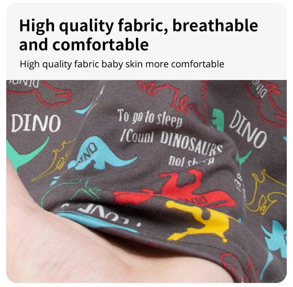 2 Pcs Summer Children's Fun Printed Shorts Short Sleeve Suit Boy Colorful Dinosaur Top Girl Sweet And Lovely Elastic Waist Short