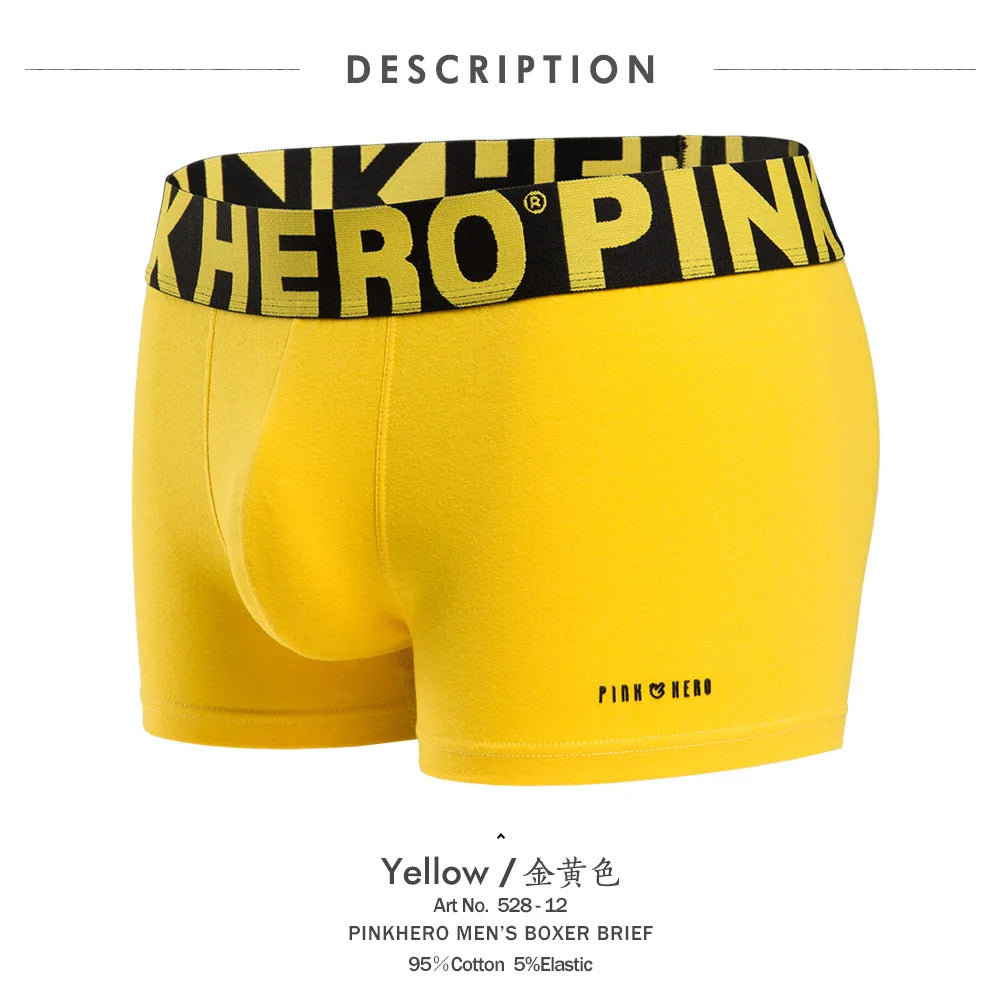 PINK HERO Fashion Men Shorts  Men Comfortable Cotton Underwear Boxer Briefs fancy underwear boxers for men boxer shorts