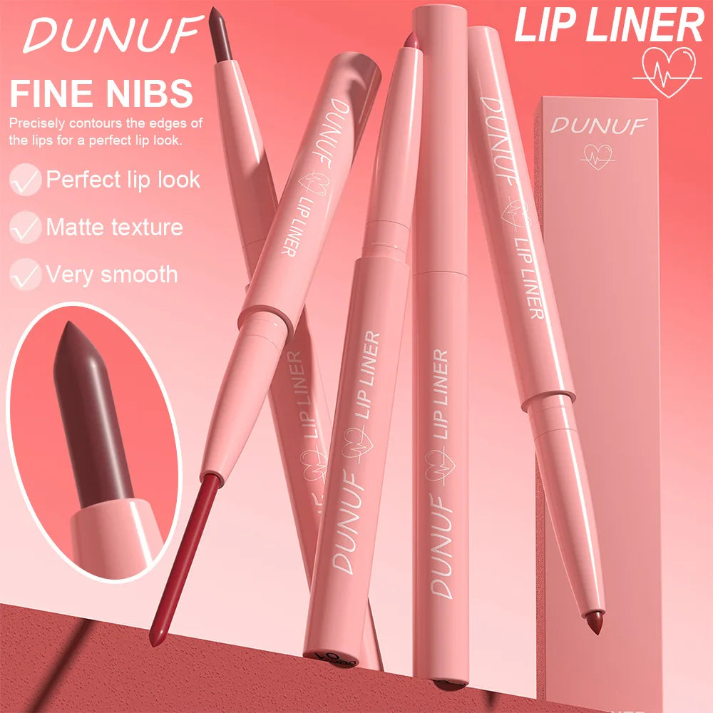 12 Colors Matte Red Brown Lipliner Pencil Waterproof Non-stick Cup Slim Lipstick Make Up Nude Pink Lip Liner Outline Lip Contour