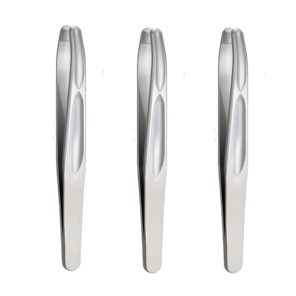 Stainless Steel Eyebrow Clips for Precision Beard and Mustache Trimming Gentle on Light Beige Round Head Tweezers