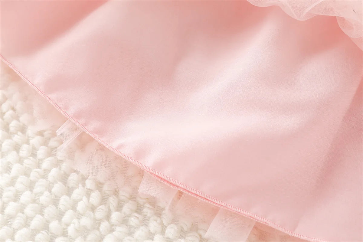 2026 New Summer 1-5Y Childrens Dress Sequin Tulle Sleeveless Girls Dress with Bow Decorations and Matching Sequin Veil