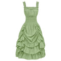 2026 Vintage Victorian Ruffle Midi Dress,High Waist A Line Women Sling Dress,Medieval Cosplay Party Dress for Women Summer Beach