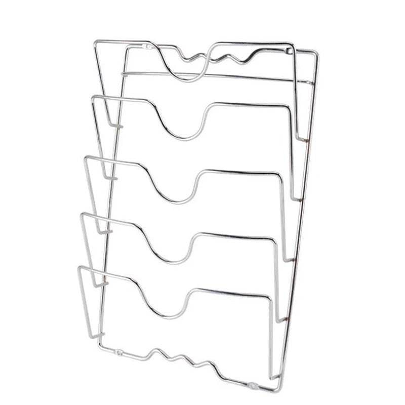 1 Ud. Accesorios de cocina Soporte de acero inoxidable para tapas de ollas Organizador de cocina Soporte para tapas de sartenes Rejilla para platos