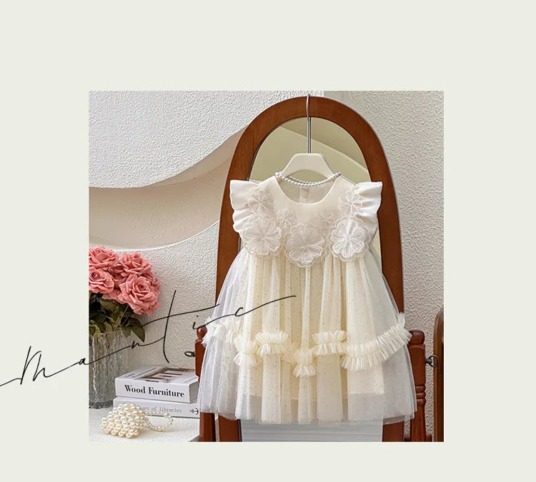 Girls' Summer Dress 2025 New Children's Internet Famous Princess Dress, Girls' Summer Super Fairy Mesh Dress