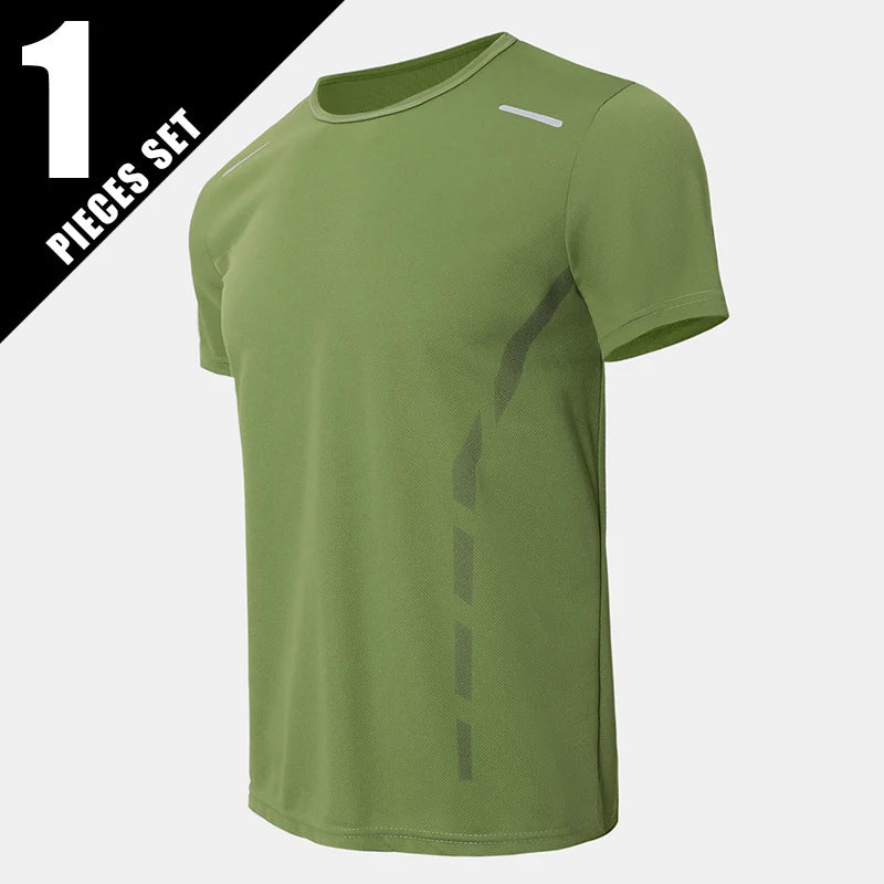 Men's Printed Quick-Dry Sports T-Shirt - Casual Fitness Tee