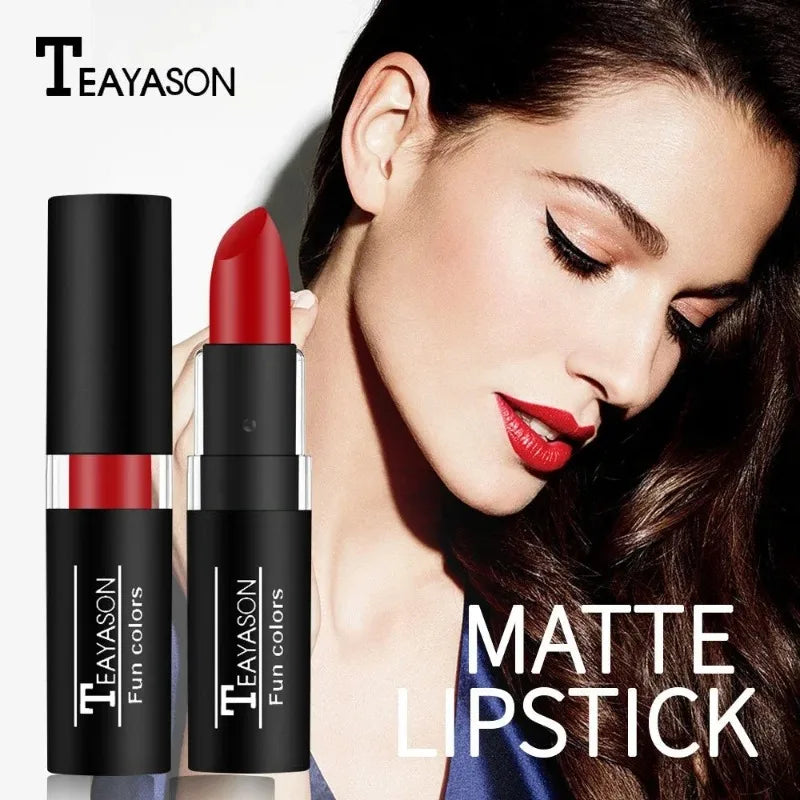 12 Colors Nude Lipstick Matte Velvety Vampire Makeup Punk Black Lip Gloss Smooth Waterproof Lasting Durable Dark Paint Cosmetics